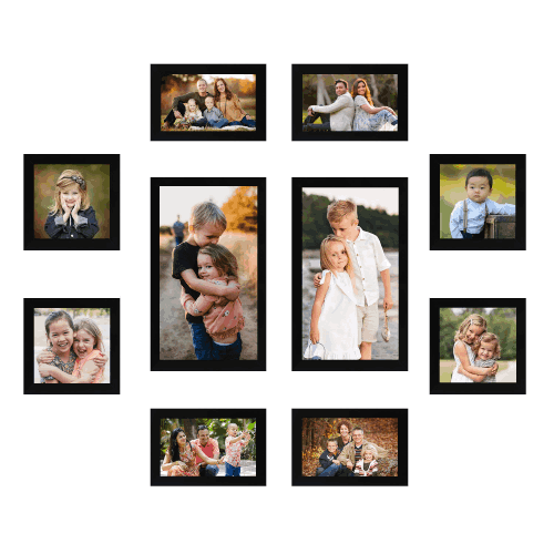 Varying Photo Frame Collection Set of 10 ( Size 4x6, 5x5, 5x7, 6x10 inches )